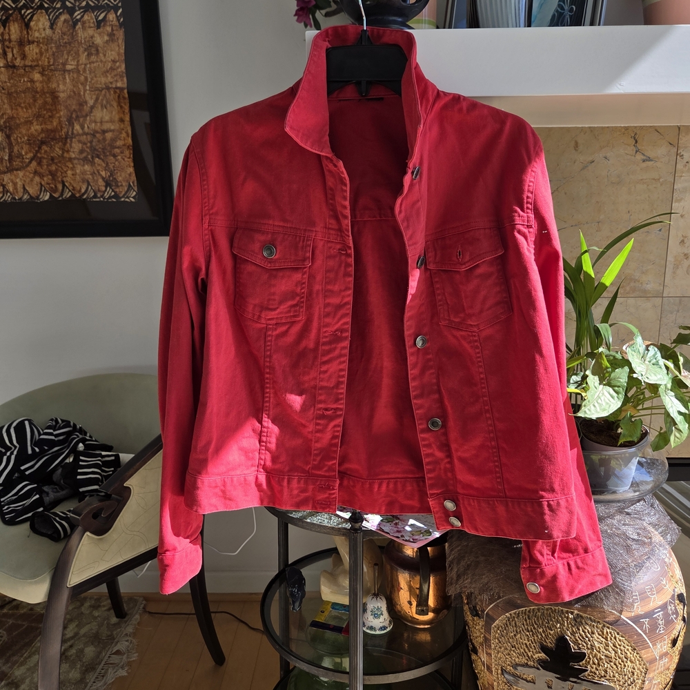 Vibrant Red Women's Jean Jacket